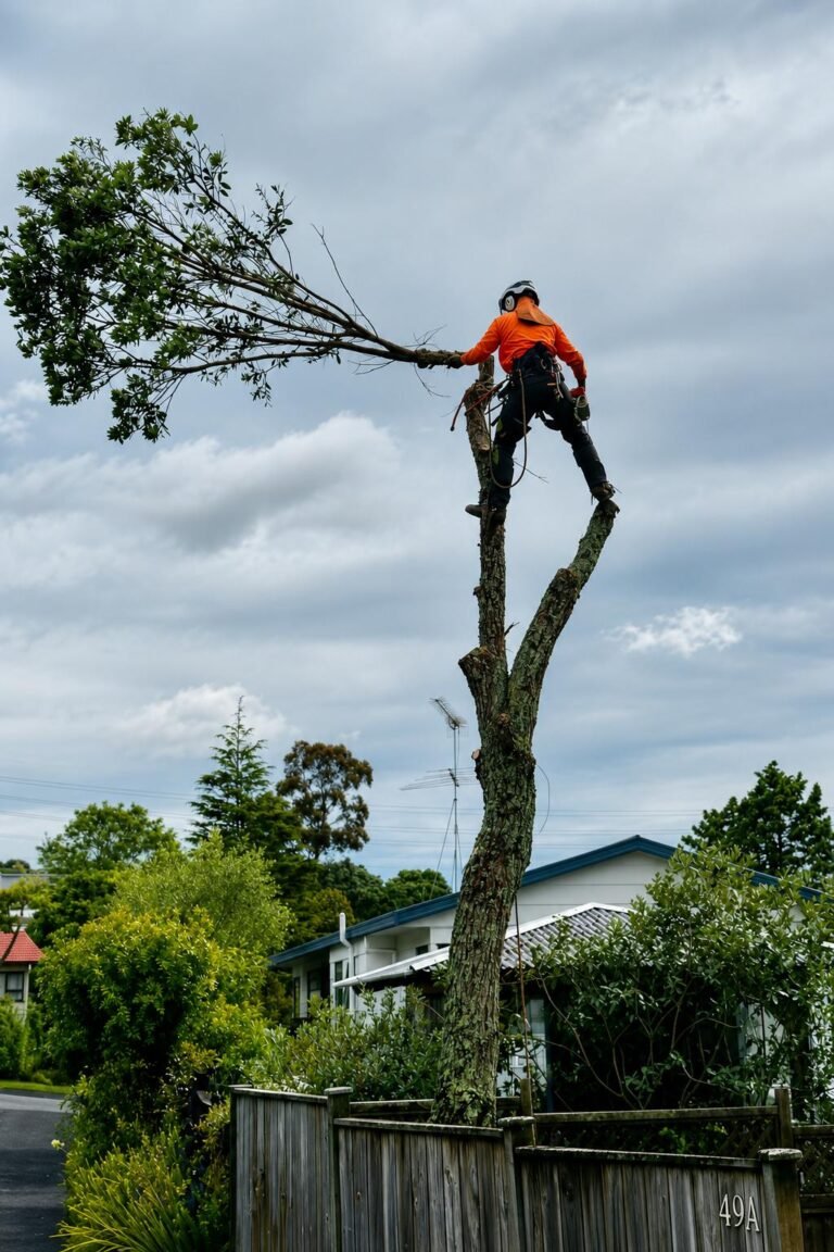 Making a Tree Safe Before Full Removal in West Auckland